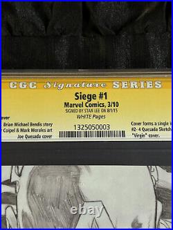 1300 Variant Marvel 2010 Siege #1 Quesada Sketch Cover CGC 9.8 Stan Lee SIGNED