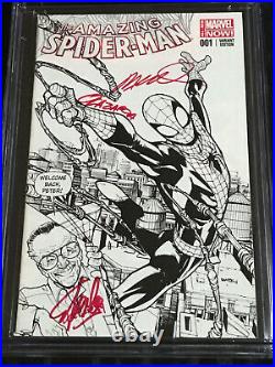 2014 Amazing Spider-Man #1 CGC 9.8 SIGNED Stan Lee Ramos Sketch Variant 4 Signs