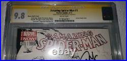 2x Signed Amazing Spiderman 1 CGC SS 9.8 (2014) Stan Lee +1 Opena Sketch Cover