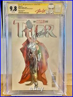 2x Thor 1 Variants CGC 9.8 Jane Foster new Thor signed by Stan Lee / Aaron