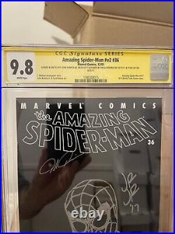3x Signed And Sketch Cgc 9.8 Amazing Spider-man #36 Ss Stan Lee /romita /rivera