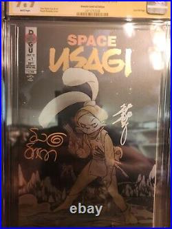 9.9! SPACE USAGI #1 Signed By Peach Momoko & Stan Sakai GOLD Foil SDCC CGC 9.9