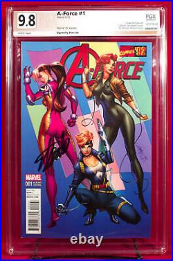 A-FORCE #1 Campbell 125 VARIANT PGX 9.8 NM/MT signed STAN LEE! HTF! +CGC