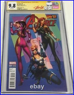 A-Force #1 J. Scott Campbell Variant Signed by Stan Lee CGC 9.8 SS Red Label