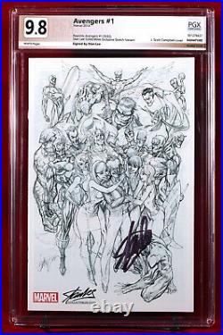 AVENGERS #1 SDCC RARE Sketch Variant PGX 9.8 NM/MT SIGNED BY STAN LEE + CGC