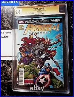 AVENGERS ASSEMBLE 1 CGC 9.8 SS x2 LEE, MARVEL BLACK WIDOW ULTRA RARE, MINT