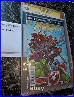 AVENGERS ASSEMBLE 1 CGC 9.8 SS x2 LEE, MARVEL BLACK WIDOW ULTRA RARE, MINT