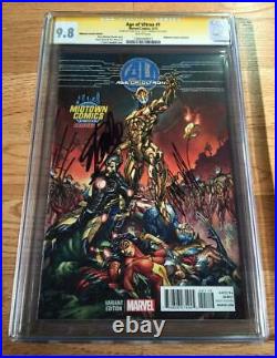 Age Of Ultron 1 Midtown Variant Cgc 9.8 Signed By Stan Lee & J. Scott Campbell