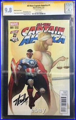 All New Captain America #1 CBLDF Variant Signed Stan Lee CGC SS 9.8 1316129001