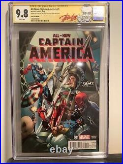 All-New Captain America 1 CGC 9.8 Signed by Stan Lee on his 93rd Birthday