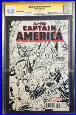 All New Captain America #1 Stan Lee Sketch Variant Signed Stan Lee CGC SS 9.8