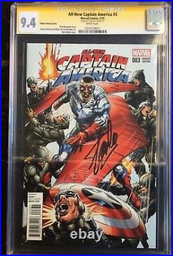All New Captain America #3 125 Neal Adams Variant CGC SS Signed Stan Lee 9.4
