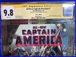 All-new Captain America #1 Cgc Ss 9.8 J Scott Campbell Stan Lee Exclusive Var