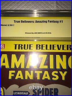 Amazing Fantasy #15 Stan Lee Story (tb Var) Cbcs 9.8 Ss Signed John Romita Sr