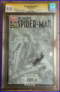 Amazing Spider-Man #1 1300 Alex Ross Sketch Variant CGC SS 9.8 Signed Stan Lee