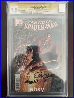 Amazing Spider-Man #1 (2014) CGC 9.8 Signed by STAN LEE, NEAL ADAMS & DAN SLOTT