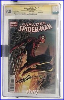 Amazing Spider-Man #1 (2014) CGC 9.8 Signed by Stan Lee? & Neal Adams