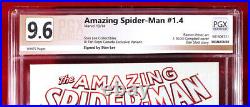 Amazing Spider-Man #1.4 PGX 9.6 NM+ Near Mint+ color Var signed STAN LEE +CGC