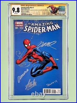 Amazing Spider-Man #1 (CGC 9.8) 2014, Ed McGuinness Cover, 4x Signed, Stan Lee