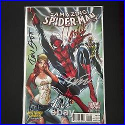 Amazing Spider-Man #1 J Scott Campbell Midtown Variant Stan Lee Quadruple Signed