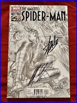 Amazing Spider-Man #1 Ross 75 Years B/W Variant Signed by Stan Lee with COA & Ross