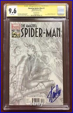 Amazing Spider-Man #1 Ross 75 Years Sketch CGC 9.6 Signed by Stan Lee on 11/8/18