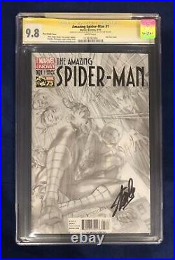 Amazing Spider-Man 1 Ross 75 Years Sketch Variant CGC 9.8 Signed- Stan Lee Day 1