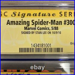 Amazing Spider-Man #300 CGC 9.0 Signed Stan Lee 1st Venom Newsstand Marvel 1988