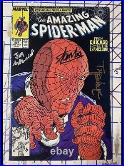 Amazing Spider-Man 307 Signed 3X By Stan Lee, Todd McFarlane, And Jim Salicrup