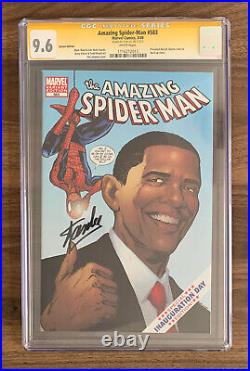 Amazing Spider-Man #583 1st Print Obama variant CGC 9.6 NM+ Signed by Stan Lee