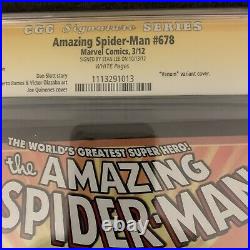 Amazing Spider-Man 678 CGC 9.4 Venom Variant Signed Stan Lee STUNNING COMIC HTF