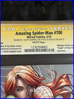 Amazing Spider-Man #700 Midtown Excl. CGC 9.8 SIGNED Campbell & Stan Lee SIGNED
