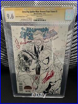 Amazing Spider-Man Renew Vows #5 CGC SS 9.6 Stan & Joanie Lee, Quesada Signed
