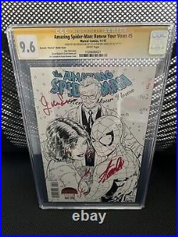 Amazing Spider-Man Renew Vows #5 CGC SS 9.6 Stan & Joanie Lee, Quesada Signed