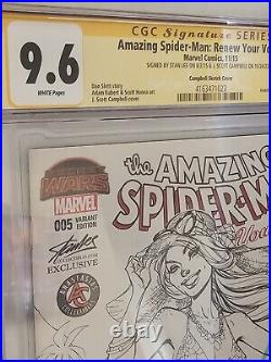 Amazing Spider-Man Renew Your Vows #5 CGC 9.6 Signed- Stan Lee, J Scott Campbell