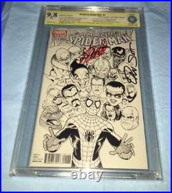 Amazing Spider-man #1 (2014) Cbcs Not Cgc 9.8 Ss Signed Stan Lee & Dan Slot Silk
