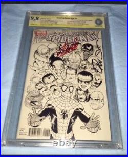 Amazing Spider-man #1 (2014) Cbcs Not Cgc 9.8 Ss Signed Stan Lee & Dan Slot Silk