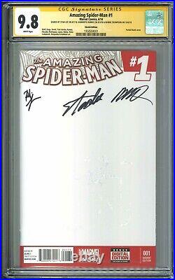 Amazing Spider-man 1 CGC 9.8 SS 2014 blank sketch 1st Silk cameo signed Stan Lee