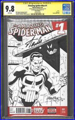 Amazing Spider-man 1 CGC SS 9.8 Punisher Sketch Bob Mcleod, Signed By Stan Lee