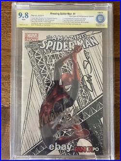 Amazing Spider-man #1 Cbcs 9.8 Fan Expo 2014 Signed By Stan Lee, Slott, Suayan