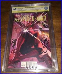 Amazing Spider-man 1 Signed Stan Lee & Dan Slott /ross 175 Variant 9.6 Ss Silk