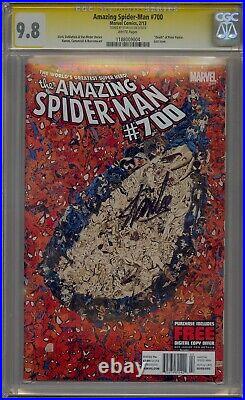 Amazing Spider-man #700 Cgc 9. Ss Signed Stan Lee Htf Newsstand Upc Variant