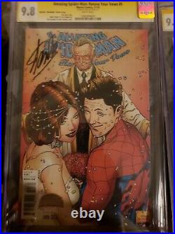 Amazing Spider-man Renew Your Vows 5 Cbcs 9.8 Ss Signed Stan Lee B&w Variant Cgc