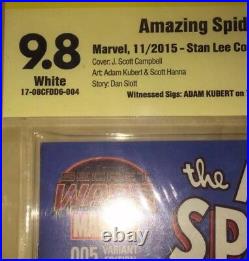 Amazing SpiderMan Renew Your Vows #5 Stan Lee Variant 9.8 SS CBCS 4 TIMES SIGNED