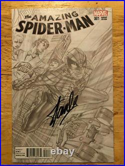 Amazing Spiderman 001 1 Signed Stan Lee Alex Ross Sketch Variant Comic 1200