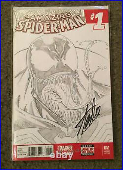 Amazing Spiderman 1 Blank Variant Original Sketch Sam De La Rosa Signed Stan Lee