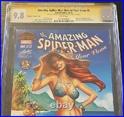 Amazing Spiderman Renew Vows #5 CGC 9.8 2x SS Signed Stan Lee Campbell Variant