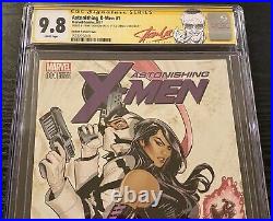Astonishing X-Men #1 CGC 9.8 SS 2X Signed Stan Lee LABEL Terry Dodson RI Variant