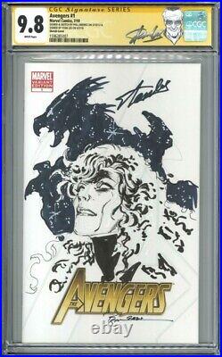 Avengers #1 CGC SS 9.8 Dark Phoenix blank sketch Phil Jimenez, signed Stan Lee