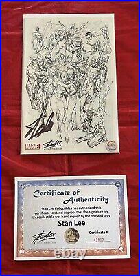 Avengers #1 SDCC J. Scott Campbell Sketch Variant Signed by Stan Lee with COA Rare